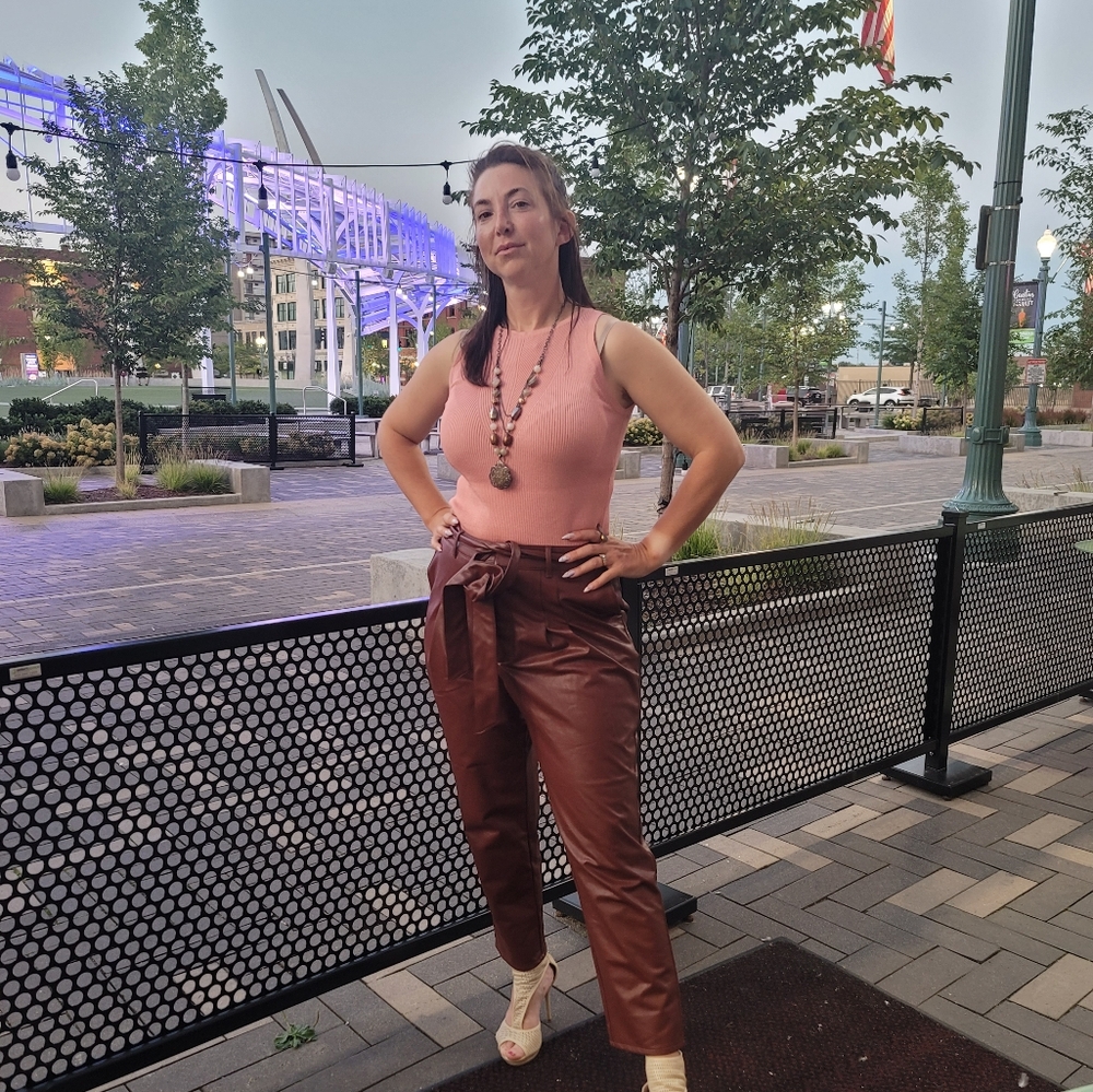 Express faux leather pants